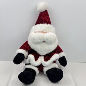 Vtg Main Joy Santa Claus Plush Stuffed Toy Red White Outfit Hat Pom 22" Soft